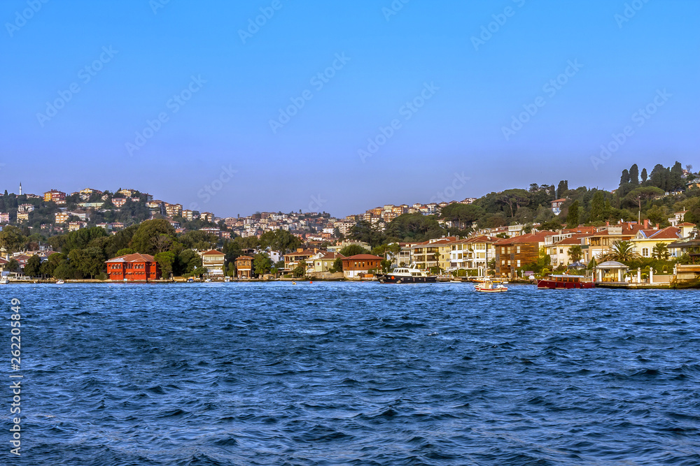 The Asian side of the Bosphorus strait with Sadullah Paşa Yalısı (mansion)