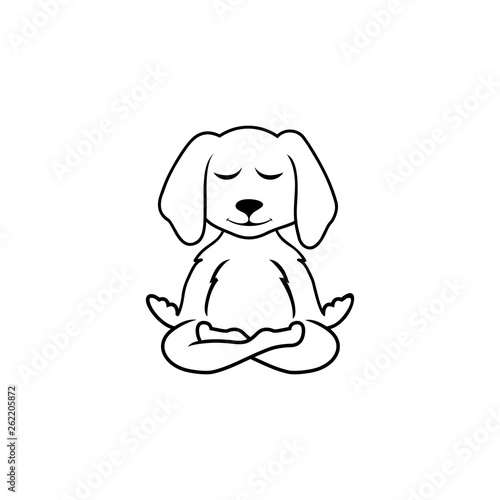 Meditating Dog logo template