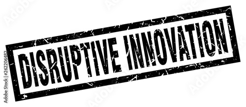 square grunge black disruptive innovation stamp