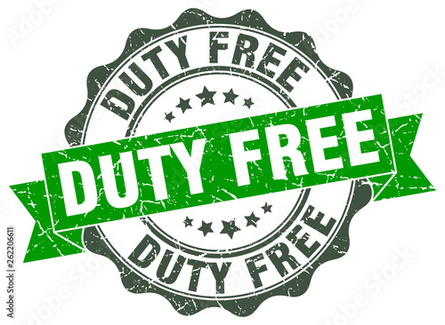 duty free stamp. sign. seal