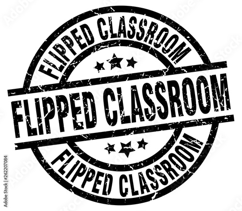 flipped classroom round grunge black stamp