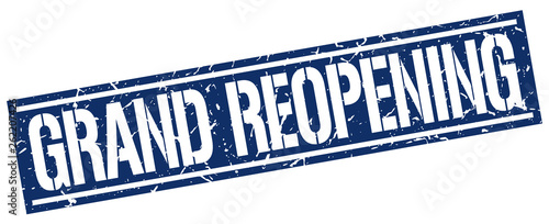 grand reopening square grunge stamp