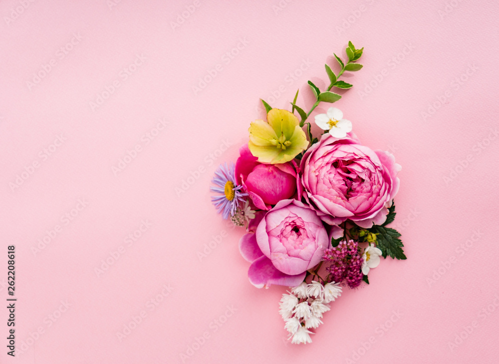 nice summer flowers, top view