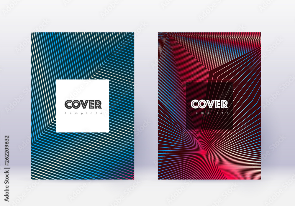 Hipster cover design template set. Red abstract li Hipster cover design template set. Red abstract li