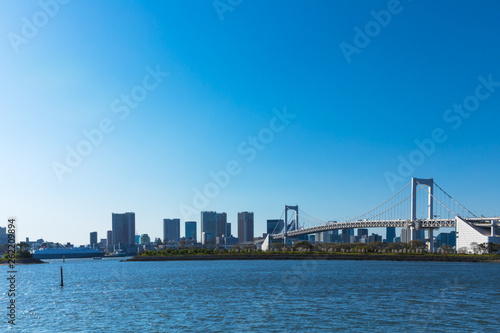 (東京都-都市風景)レインボーブリッジと東京湾岸風景８