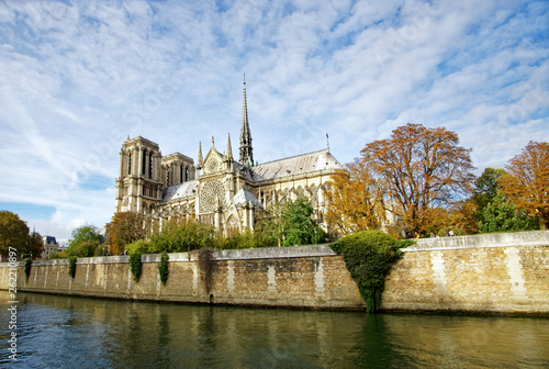 Notre-Dame cathedral in autumn season