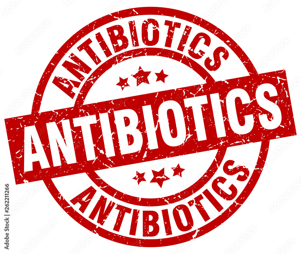 antibiotics round red grunge stamp antibiotics round red grunge stamp