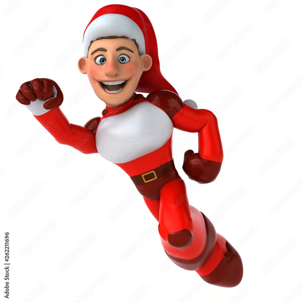 Fun Super Santa Claus - 3D Illustration Fun Super Santa Claus - 3D Illustration