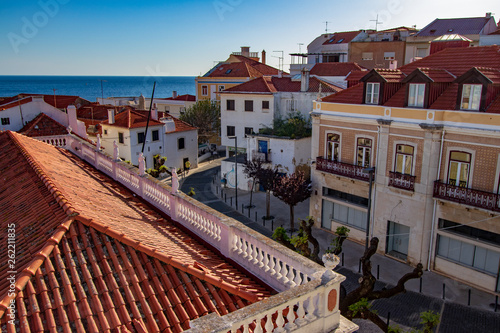 Fotografie detail of the village of Sesimbra with its houses