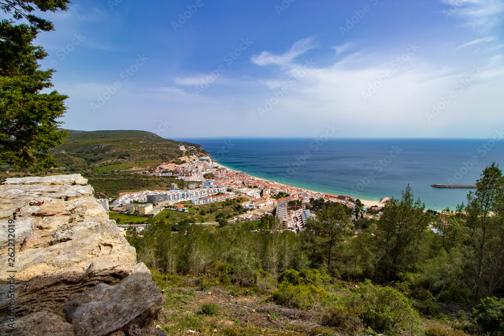 Sesimbra village in Portugal view from above