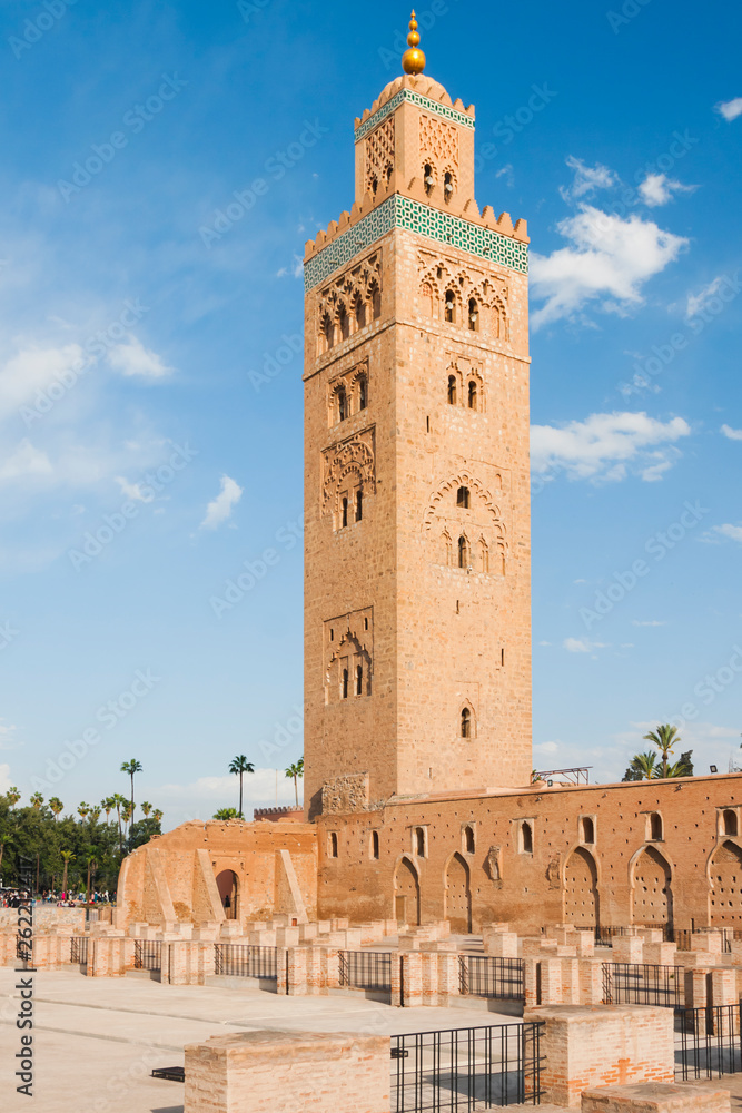 Morocco, Marrakech, Koutubia Mosque Minaret