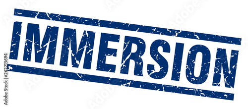 square grunge blue immersion stamp