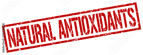 natural antioxidants red grunge square vintage rubber stamp