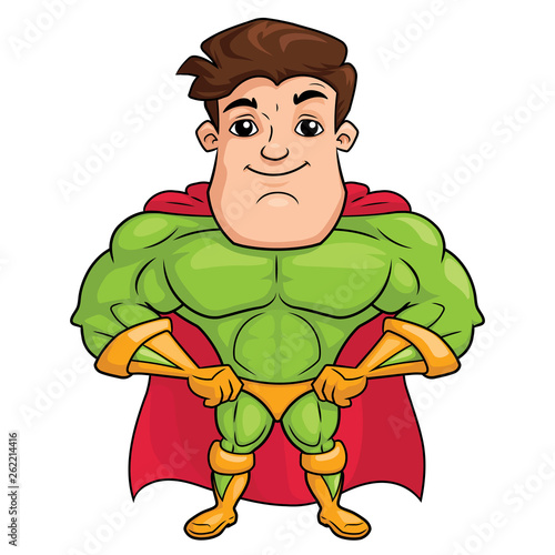 Handsome superhero standing