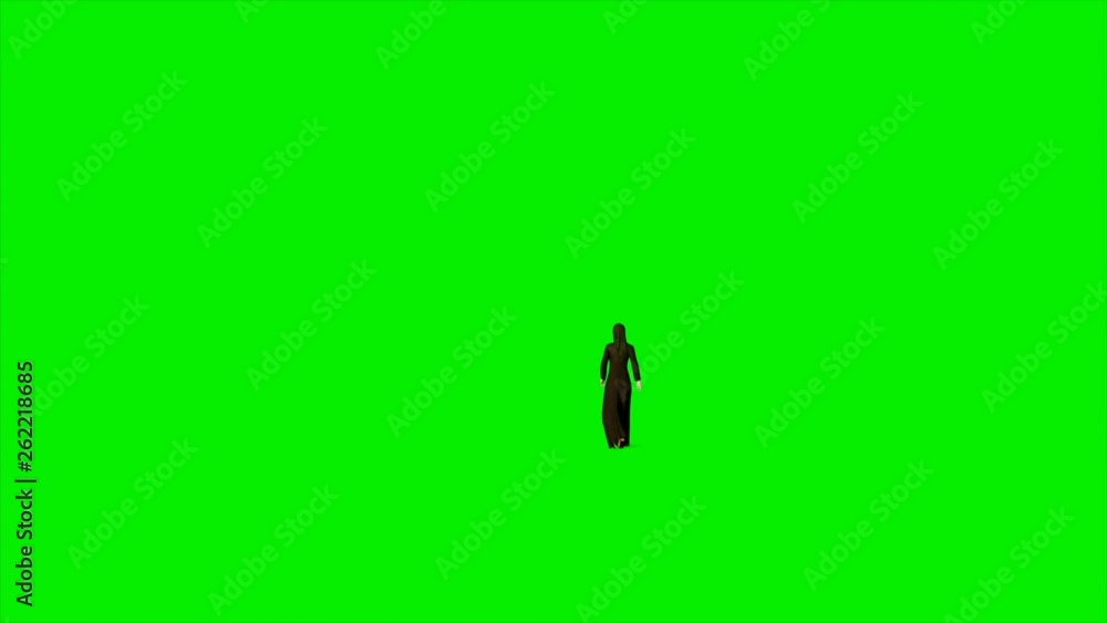 Arab woman walking against Green Screen Arab woman walking against Green Screen