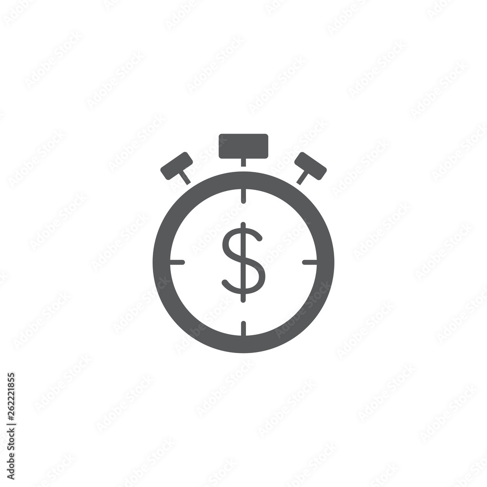 Time is money vector icon isolated on white background Time is money vector icon isolated on white background