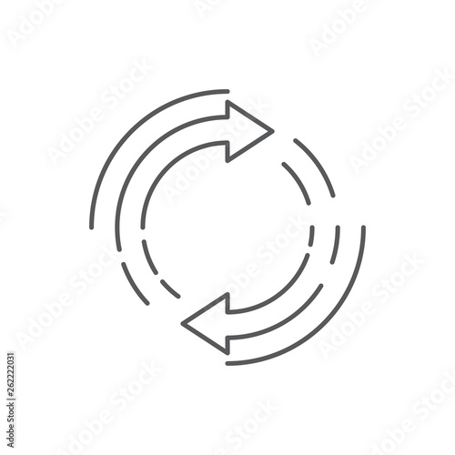 Transfer arrows outline icon. linear style sign for mobile concept and web design. Left right arrows simple line vector icon. Symbol, logo illustration.