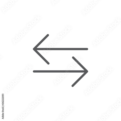 Transfer arrows outline icon. linear style sign for mobile concept and web design. Left right arrows simple line vector icon. Symbol, logo illustration.