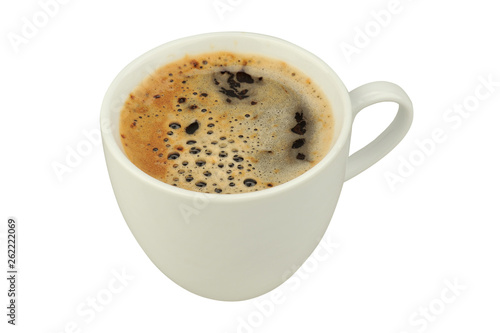 Cup of coffee on white isolated background
