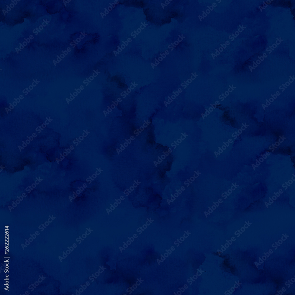 blue watercolor stained pattern - abstract seamless background - obrazy, fototapety, plakaty 