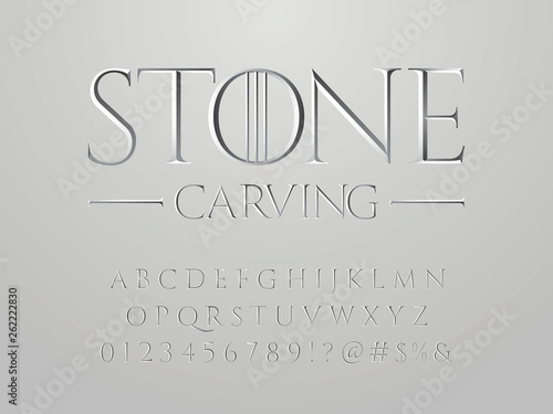 Chisel style vector alphabet design
