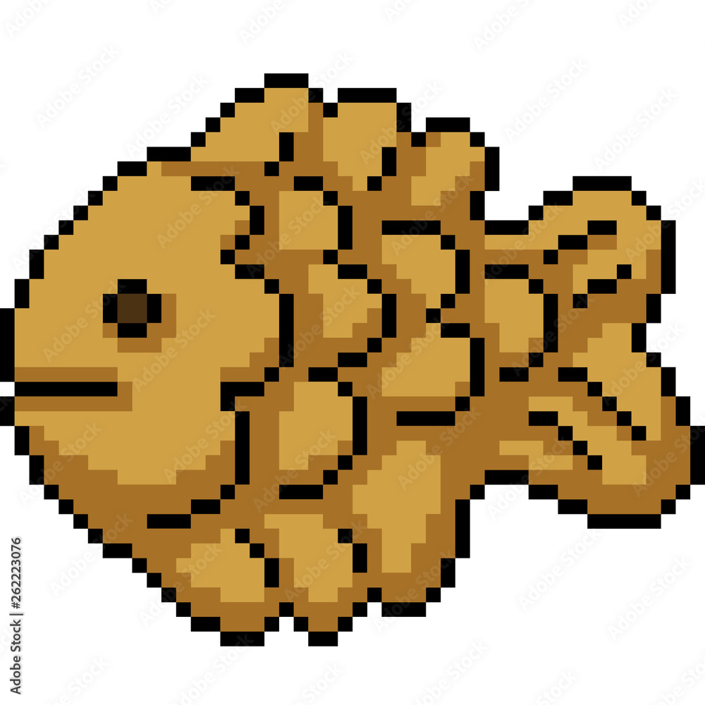 vector pixel art fish cookie