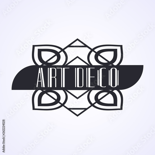 Vintage modern art deco frame design for labels, banner, logo, emblem, apparel, t- shirts, sticker and other design object. Vector illustration