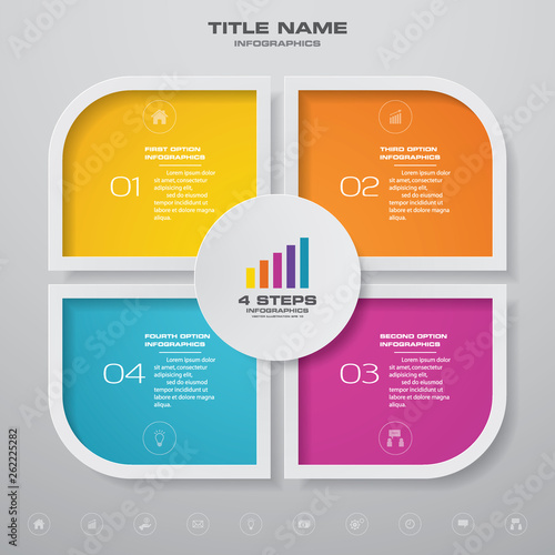 4 steps simple&editable process chart infographics element. EPS 10.	