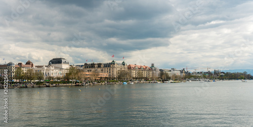 view of Lake Zurich and downtown  Zurich with the opera house © makasana photo