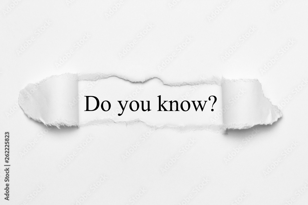 Fototapeta premium Do you know?
