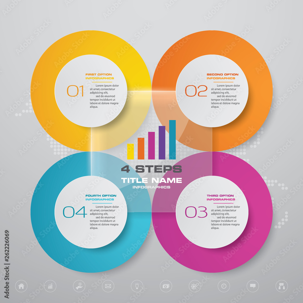4 steps simple&editable process chart infographics element. EPS 10. 4 steps simple&editable process chart infographics element. EPS 10.