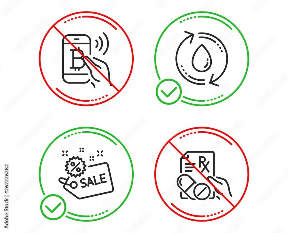Do or Stop. Bitcoin pay, Refill water and Sale icons simple set. Prescription drugs sign. Mobile payment, Recycle aqua, Shopping tag. Pills. Business set. Line bitcoin pay do icon. Prohibited ban stop Do or Stop. Bitcoin pay, Refill water and Sale icons simple set. Prescription drugs sign. Mobile payment, Recycle aqua, Shopping tag. Pills. Business set. Line bitcoin pay do icon. Prohibited ban stop