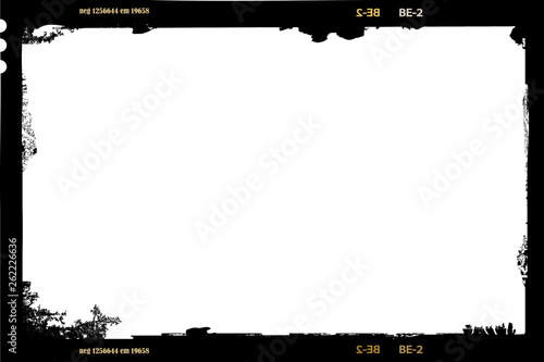 large format film sheet negative, 6 x 9 centimeters, empty grunge style photo frame,vector