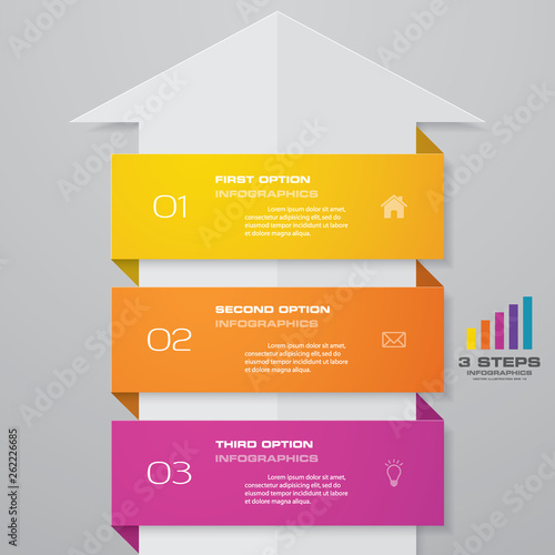 3 steps of arrow infografics template. for your presentation. EPS 10.	