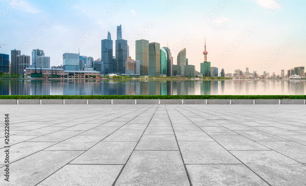 Road and skyline of urban architecture Road and skyline of urban architecture