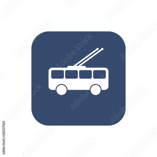 City transport vector flat. Trolleybus