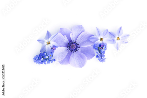 floral decorative background in blue colors