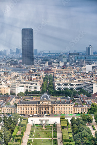 Trocadero Gardens aerial view from Eiffel Tower, Paris