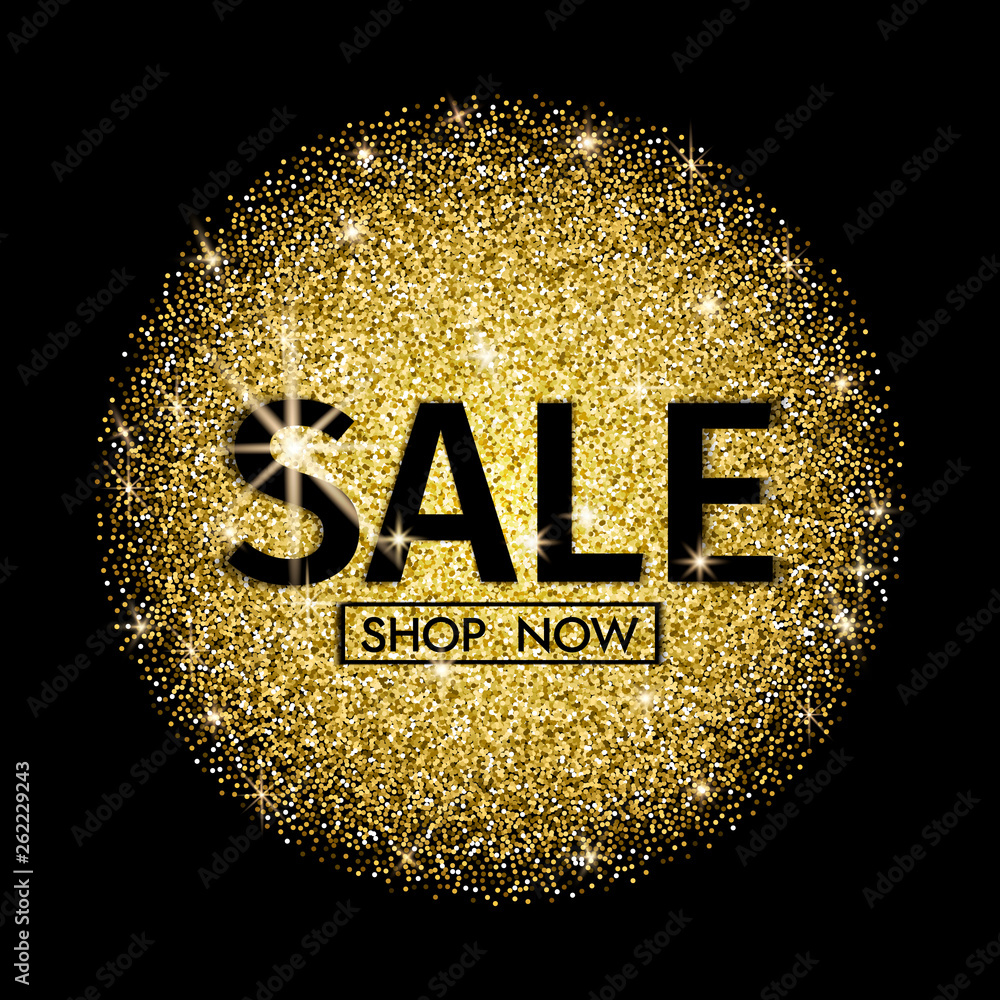 Gold Star Glitter with Black Background Poster for Sale by arkeadesain
