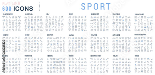 Set Linear Icons of Sport. photo