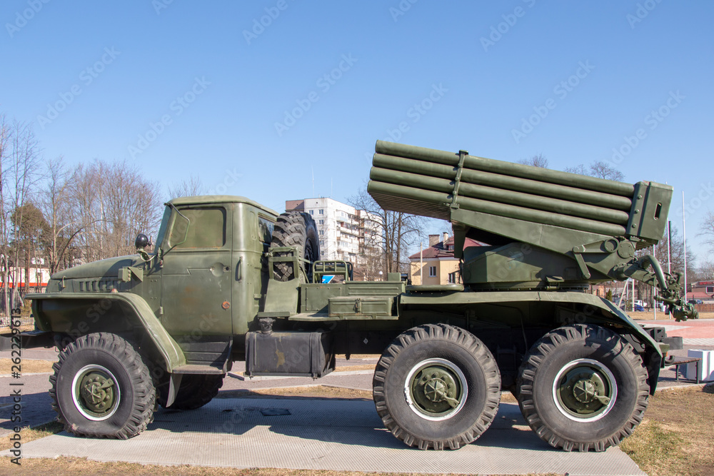 Exhibition of military technology.Outdated weapons of the Soviet Union. Exhibition of military technology.Outdated weapons of the Soviet Union.