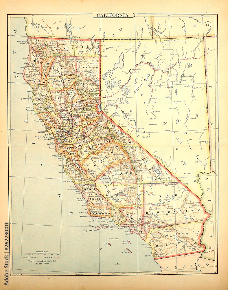 Obraz premium Old US state. Map