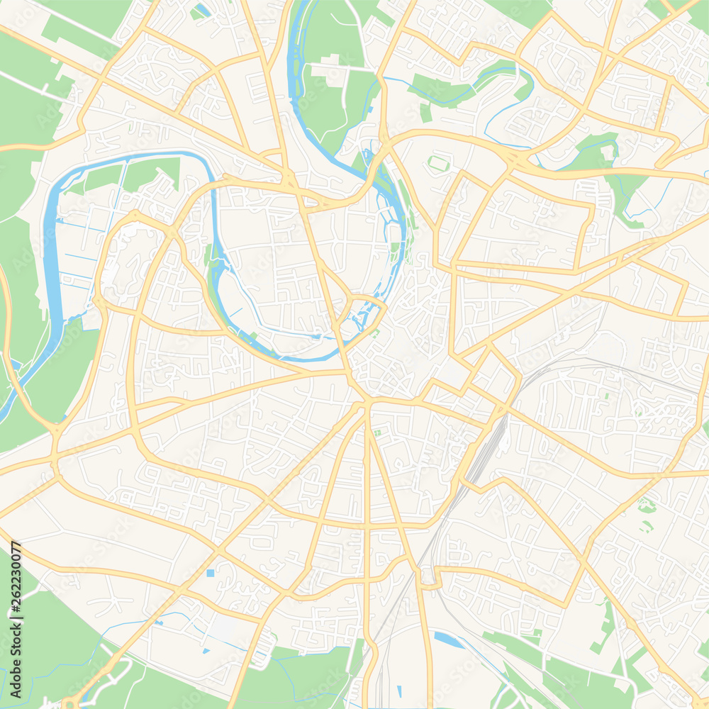 Niort, France printable map