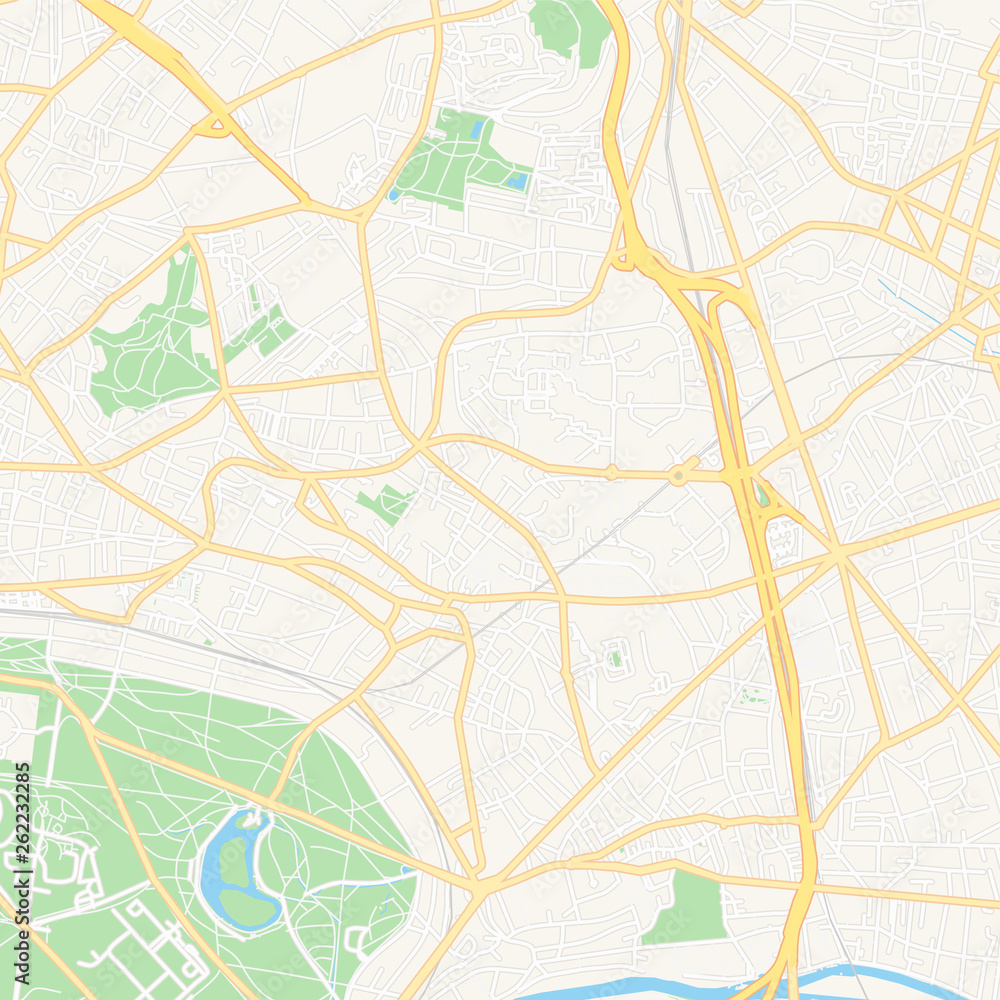 Fontenay-sous-Bois, France printable map