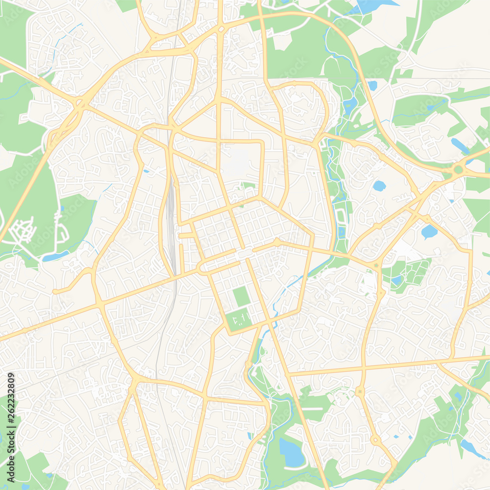 La Roche-sur-Yon, France printable map