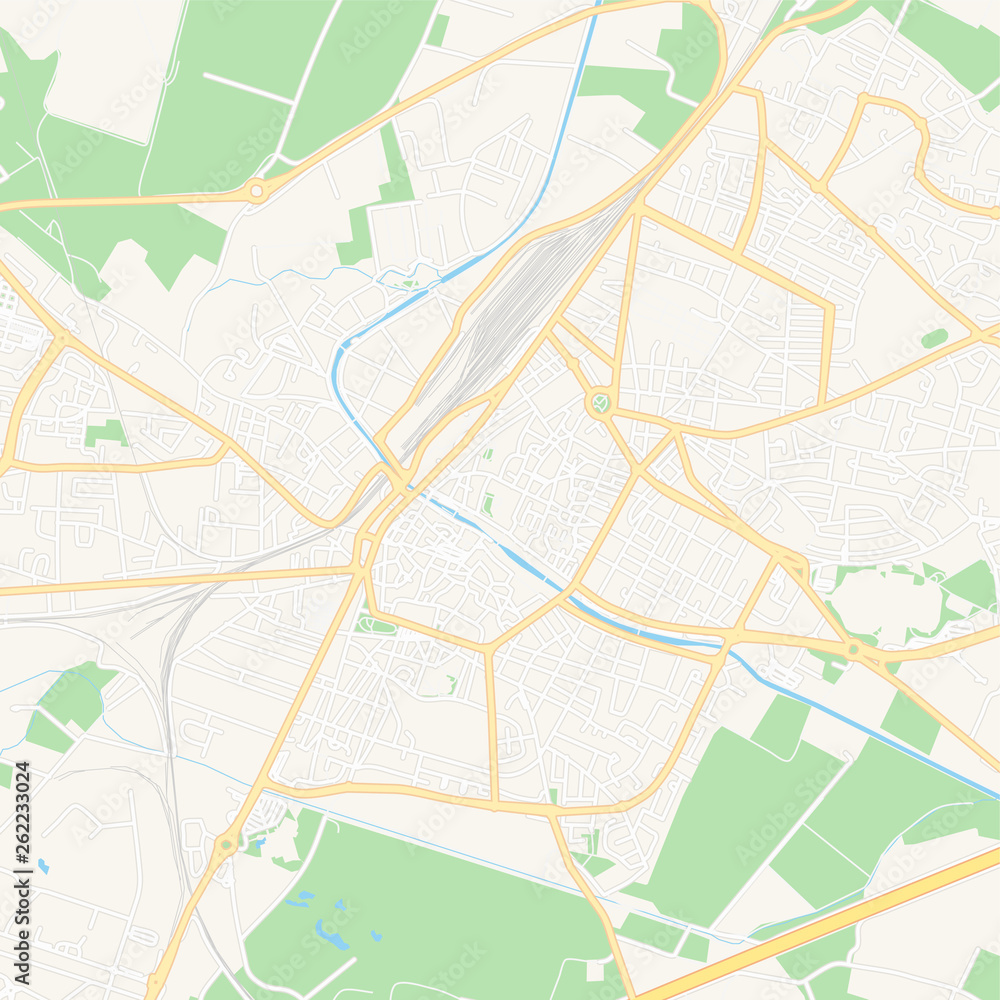 Narbonne, France printable map