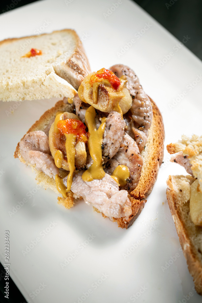 famous traditional portuguese bifana pork sandwich snack in lisbon cafe famous traditional portuguese bifana pork sandwich snack in lisbon cafe