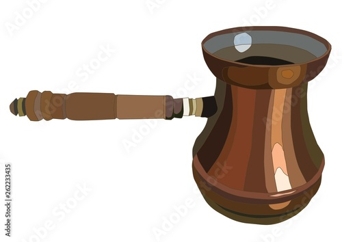 a coffe cezve realistic vector art