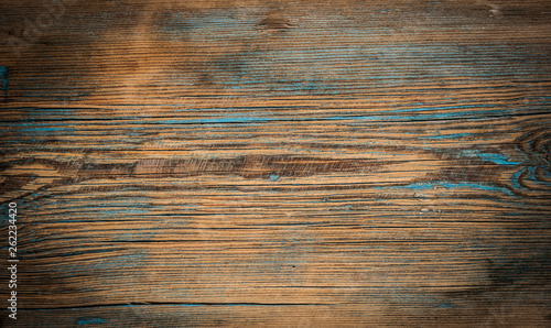 Old weathered wooden plank. Vintage white pine wood background.