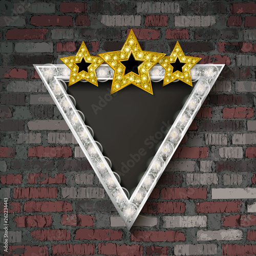 Shining retro triangular light banner photo